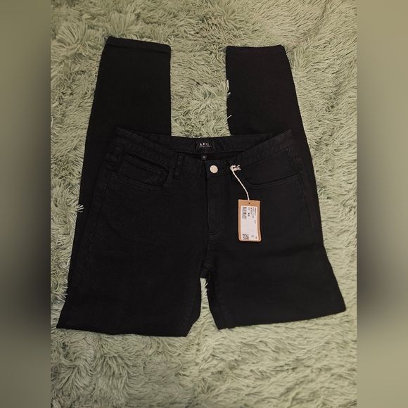A.P.C Jean Moulant Noir Black Skinny Jeans  Size 28 NWT - Picture 7 of 13